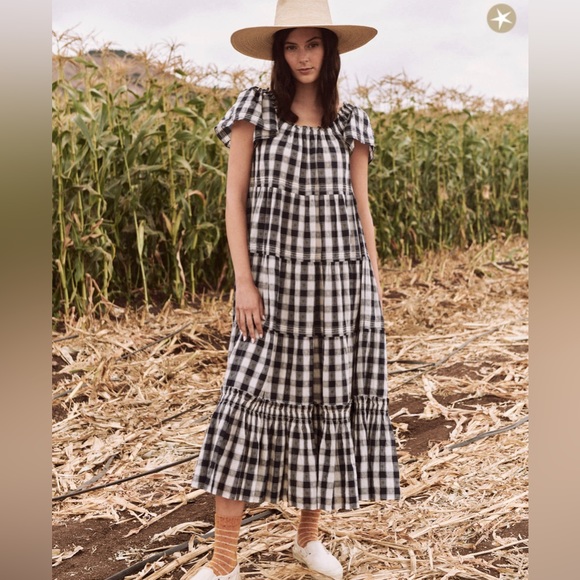 The Great The Nightingale Gingham Dress in Navy - Picture 6 of 6